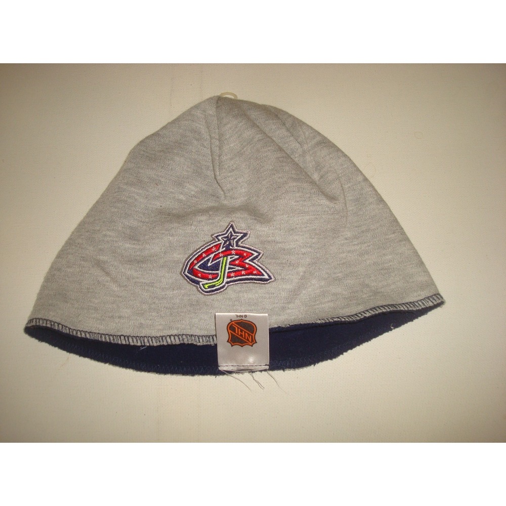 COLUMBUS BLUE JACKETS BEANIE KNIT TOBOGGAN HAT CAP VINTAGE DEADSTOCK x2